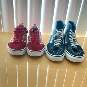 2 pairs of youth Vans
